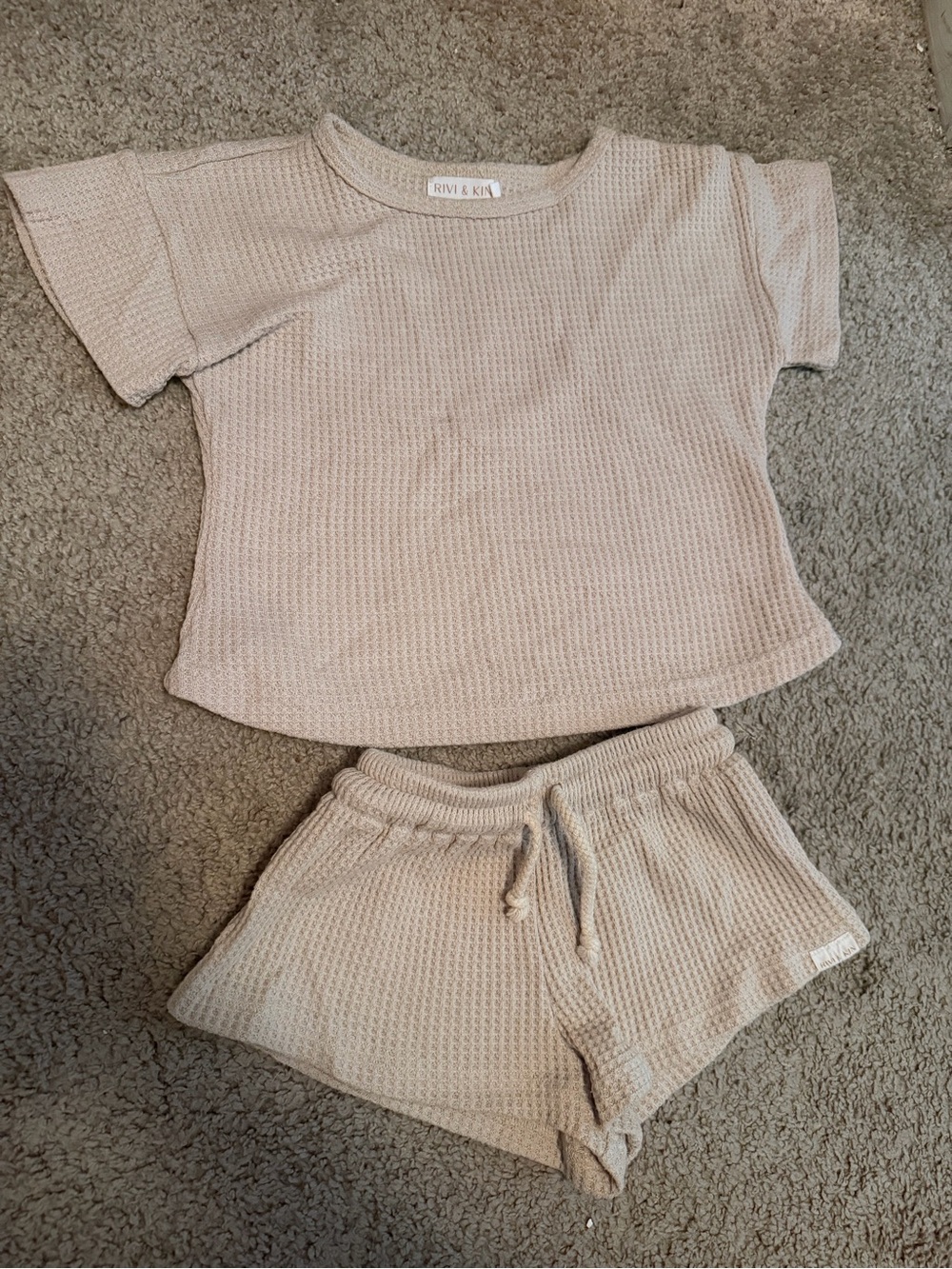 Rivi & kin kids boutique 4t handmade ribbed matching set clothing shorts top